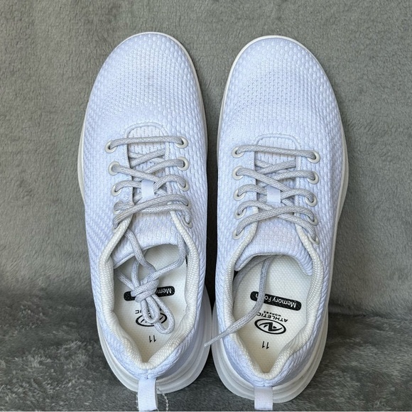 Athletic Works Sneakers Womens Size 11 White Lace Up Shoes Memory Foam - Picture 5 of 7